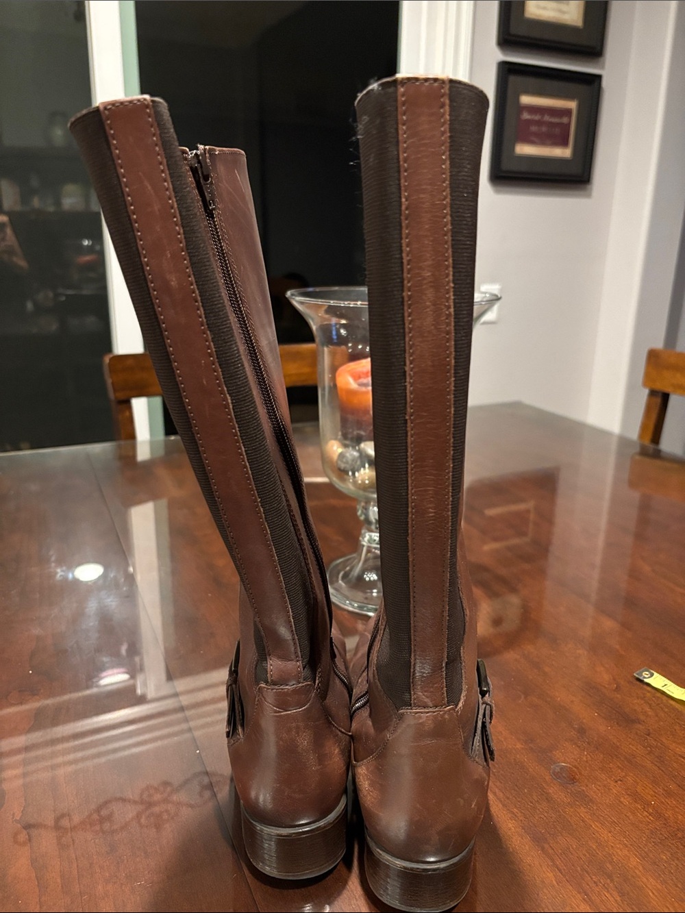 Clarks Women's Knee high Brown Leather Boots - Picture 4 of 14